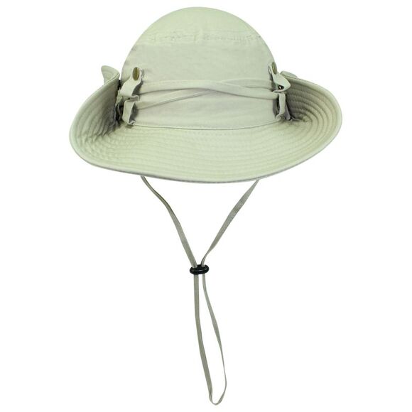 Safari Style Cotton Hat With Chin Cord & Side Snaps - Picture 3 of 8